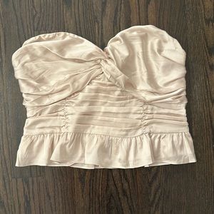 BNWT Satin Cropped Strapless Top